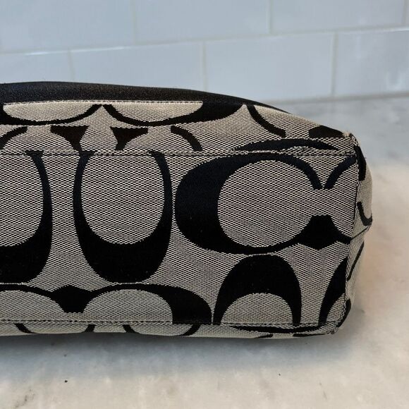 Coach Bag Purse Handbag Y2K Jacquard Signature Logo Stripe Tote Pocketbook - Picture 8 of 16